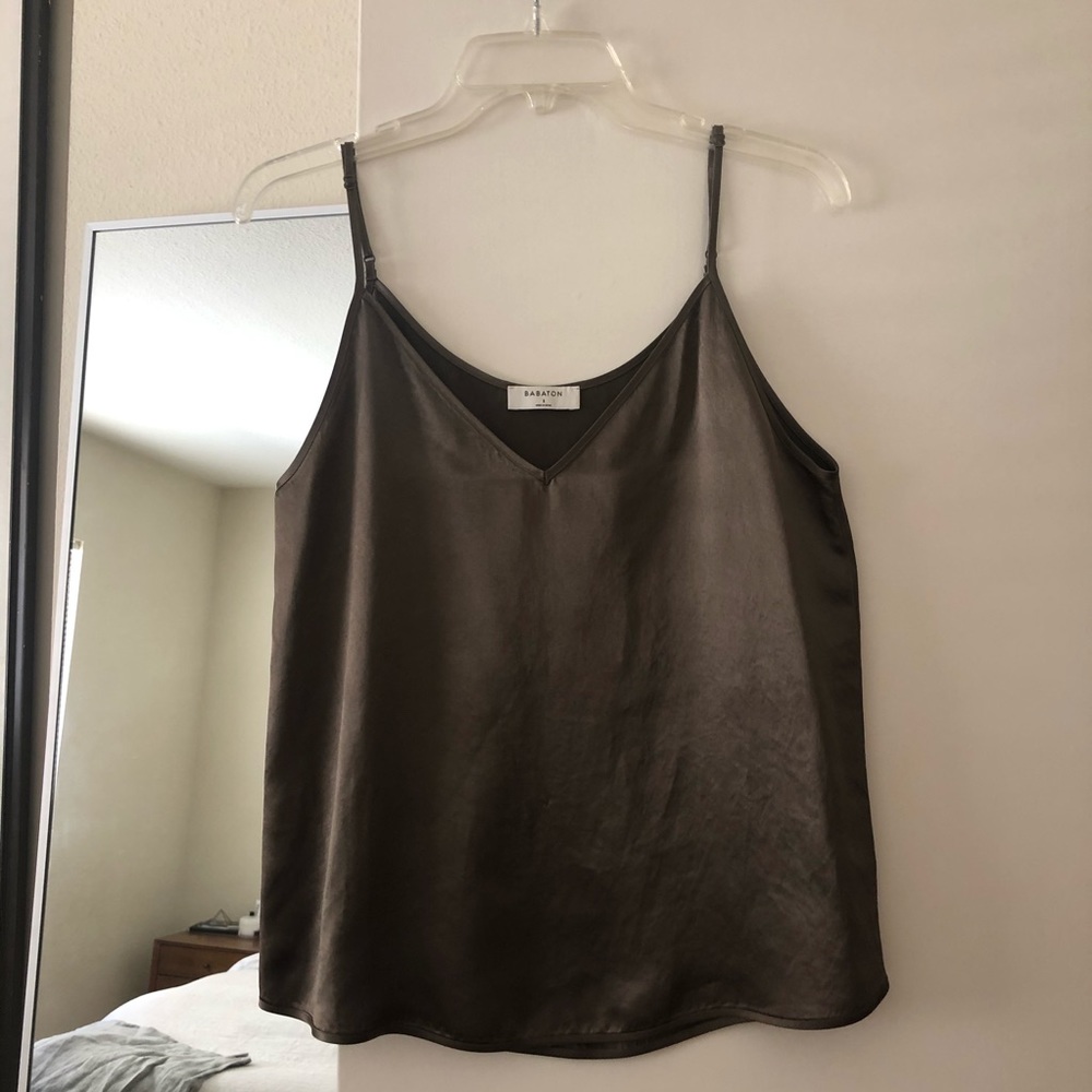 Aritzia Babaton olive green cami